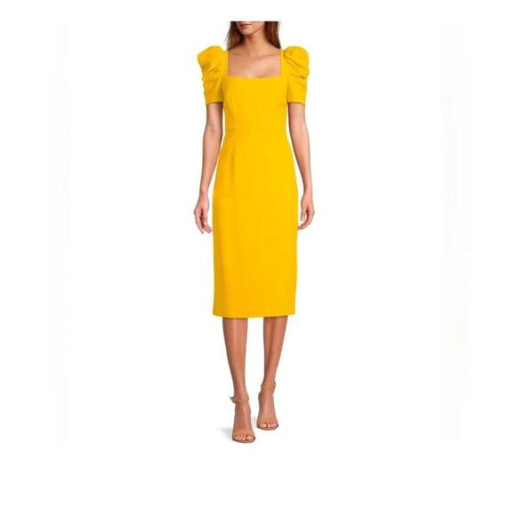ANTONIO MELANI Dresses & Skirts - Women's Antonio Melani Yellow Puff Sleeve Dress Size 4